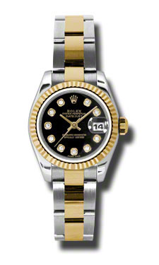 Omega Datejust 179173BKDO Swiss Clone, Automatic Chronograph, Jet Black Face, 36mm Steel Case