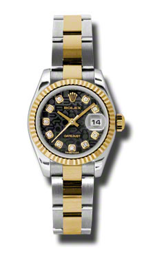 Swiss Clone Rolex Datejust 179173BKJDO Black Face Automatic Luxury Watch