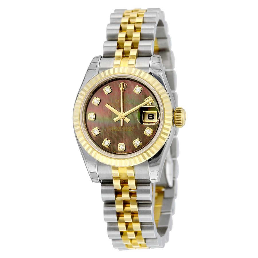 Classy Rolex Datejust Clone in Black, Stainless Steel, Automatic, 28mm for Women