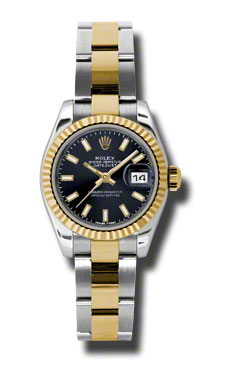 Automatic Datejust Rolex Clone in Black Stainless Steel, Jet Black Dial, 40mm Water-Resistant Watch