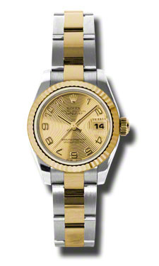 Omega Lady's Datejust Clone in Gold, Swiss quartz, 28mm, Elegant Rose Gold bezel