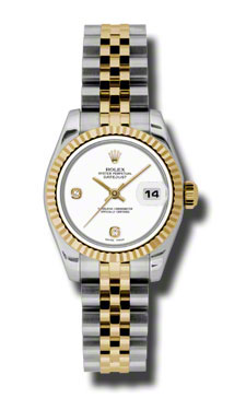 Rolex Datejust 36mm Ladies Steel & Gold Diamond Dial Automatic Watch
