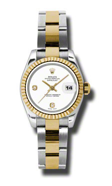 Rolex Datejust 179173WAOE Dazzling Gold & Diamond Dial Ladies Watch