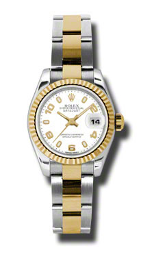 Swiss Clone Rolex Datejust 179173WASO Automatic Gold-Plated Watch with Black Dial