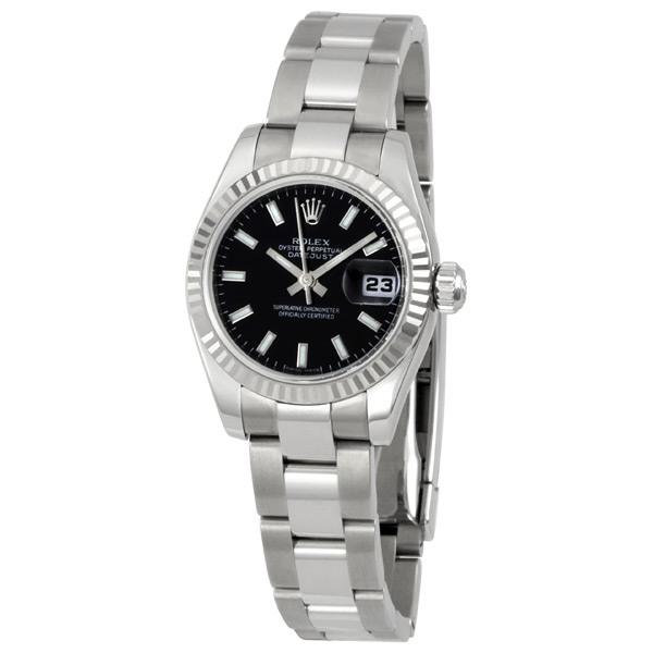 Replica Rolex Datejust 179174 Black & Silver Dial Automatic Women's Watch