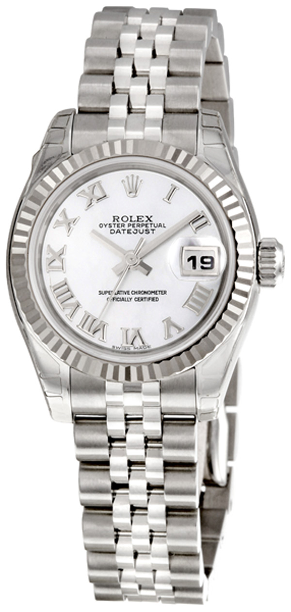 Classic Rolex Datejust 179174-MRJ Swiss Clone in 18K Rose Gold with Blue Sunray Dial Watch