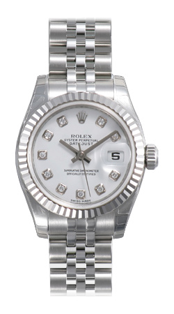 Stunning Rolex Datejust 179174WDJ White Diamond-Encrusted Watch - Luxe Luxury