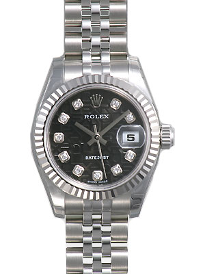 Rolex Datejust 179174BKJDJ Clone: Swiss Automatic, Stainless Steel, Black Face, 28mm, Water-Resistant