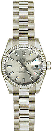 Rolex Datejust 179179-SSP Clone, 36mm Swiss Quartz, Gold-Tone Bezel, White Dial Watch