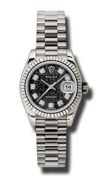 Rolex Datejust 179179BKJDP White Gold Automatic 36mm Pearl Bezel Watch