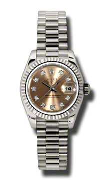 Chic Rolex Datejust 179179PDP Automatic Watch - Elegant Pink Gold Face