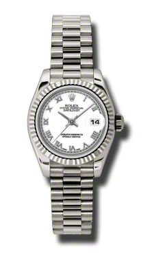 White Gold Rolex Datejust 179179 Replica Watch with Diamond Dial
