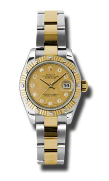 Rolex Datejust 179313CDO Clone 36mm Swiss Automatic Gold & Diamond Bezel Watch