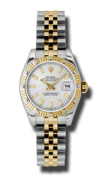 Rolex Datejust 41mm Swiss Clone in Stainless Steel with White Gold Accents
