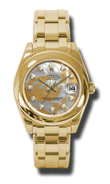 Rolex Datejust 81208GDDMDPM Gold Watch: Luxe Gold Bezel, Elegant Diamond Accents