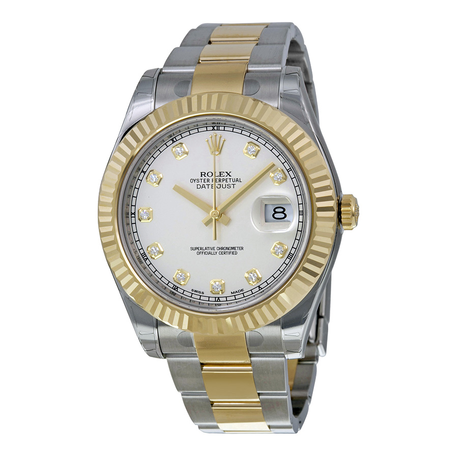 Classic Rolex Datejust II 41mm Gold-Steel Automatic Watch with Diamond Bezel
