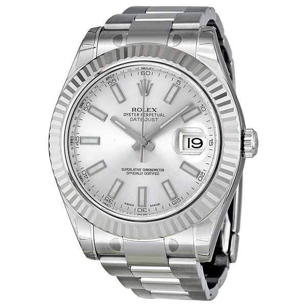 Rolex Datejust II Stainless Steel Automatic Silver Dial Chronograph Watch