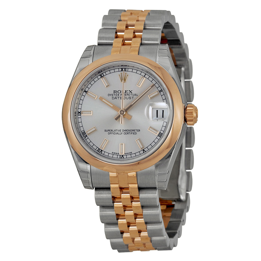 Classical Style Rolex Datejust Lady 31 Swiss Clone, 31mm Gold-Plated, White Mother-of-Pearl Dial Watch