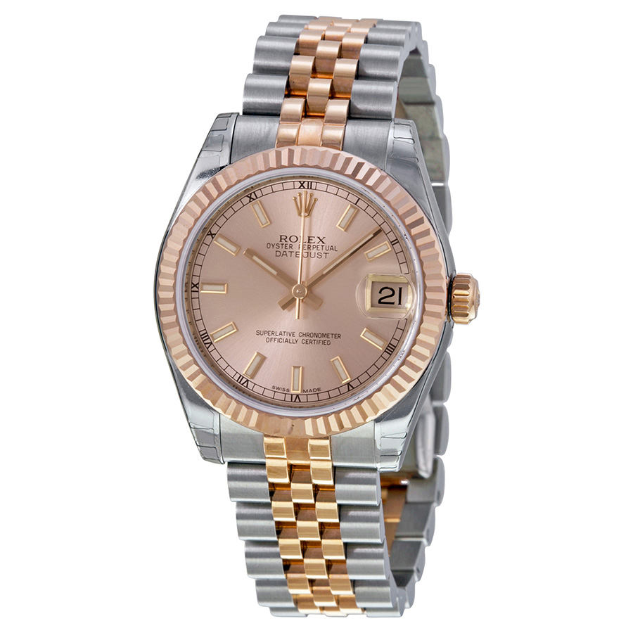 Classic Rolex Datejust Lady 31 Automatic Steel & Pink Gold Bezel 31mm Watch