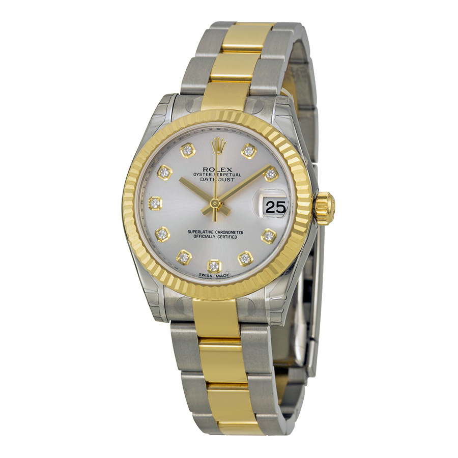 Stylish Lady's Rolex Datejust 31mm Silver Dial Steel Case Replica Watch