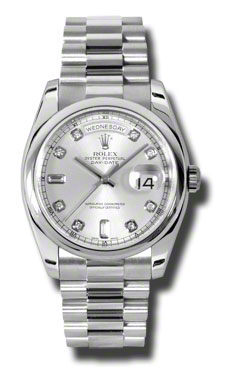 Platinum Elegance Rolex Day-Date 118206SDP Automatic Sapphire Crystal Watch