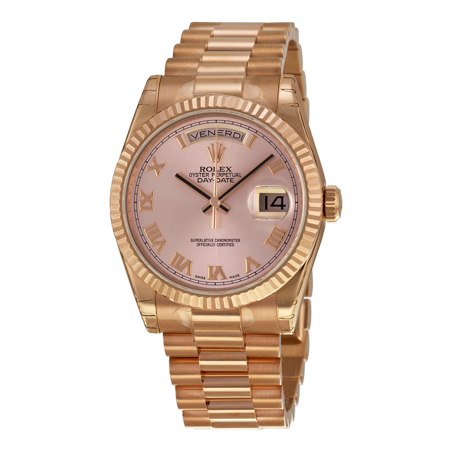 Rolex Day-Date Swiss Clone 41mm President's Gold Charm Bezel Automatic Chronograph Watch