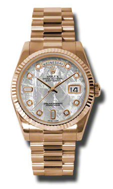 Rolex Day-Date 118235MTDP Swiss Clone 41mm President Gold Automatic Silver Dial Watch