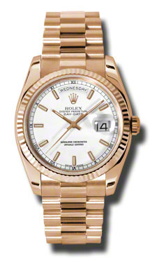 Rolex Day-Date 36mm Everose Gold President Diamond Dial Watch