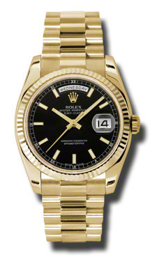 Rolex Day-Date 118238BKSP Clone 18k Gold Champagne Bezel Automatic Timepiece