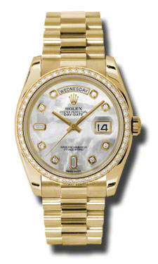 Swiss Imitation Rolex Day-Date 41mm Gold & Diamond Bezel Automatic Chronograph Watch