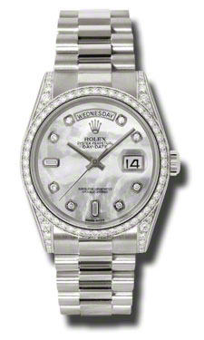 Rolex Day-Date Imitation 118389MDP Stainless Steel Pink Gold Bezel Automatic Lady's Watch