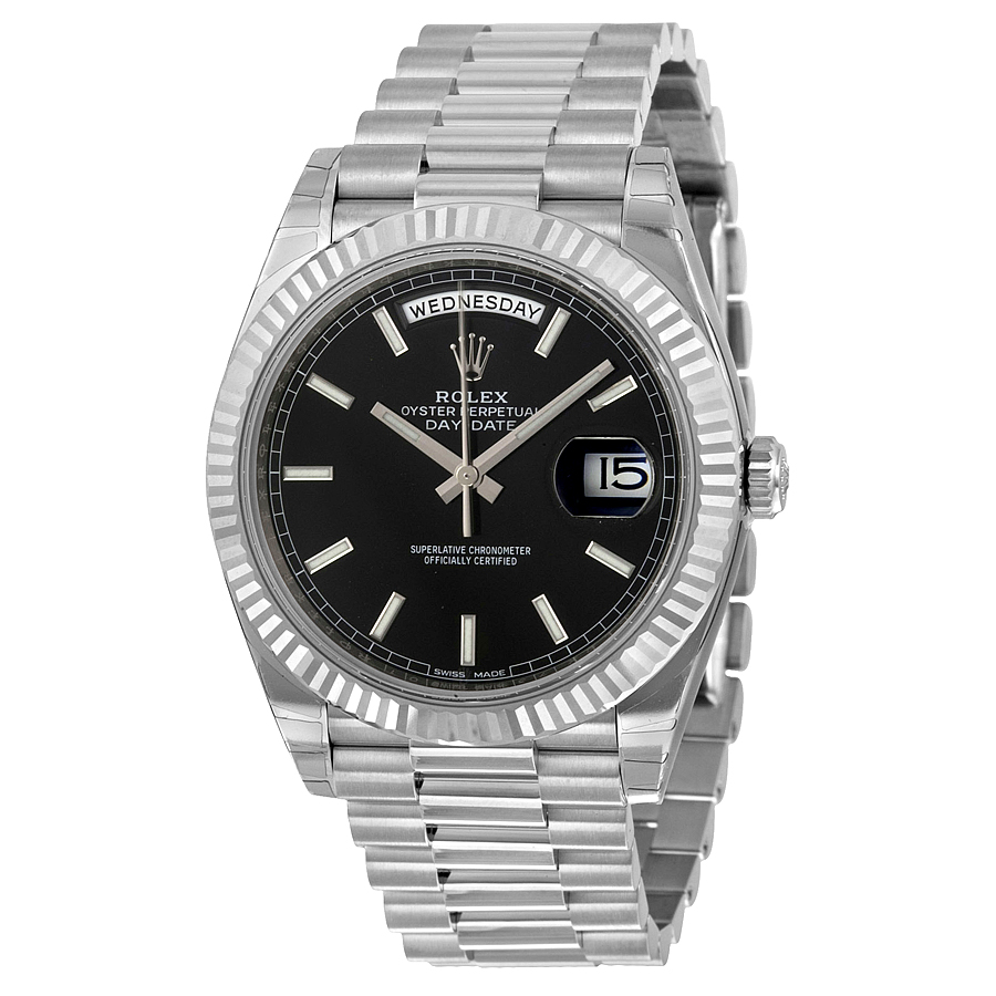 Rolex Day-Date 40 Reps Automatic Steel Black Face 40mm Water-Resistant Masterpiece