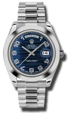 Rolex Day-Date II Platinum Ice Blue Diamond Dial Automatic Watch