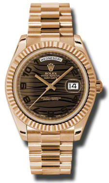 Classic Rolex Day-Date II 41mm Brown Wave自动计时表