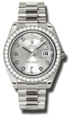 Iconic Rolex Day-Date II 41mm White Gold Self-Winding Diamond Bezel Watch
