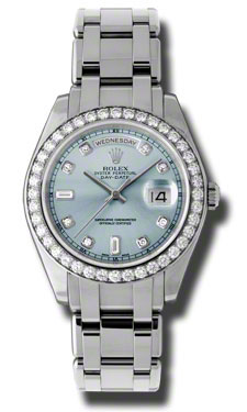 Masterpiece Rolex Day-Date Ice Blue Dial Luxury Replica Watch - 40mm Automatic Stainless Steel