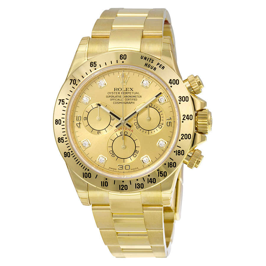 Replica Daytona 18K Yellow Gold Case Automatic Chronograph Silver Dial Watch