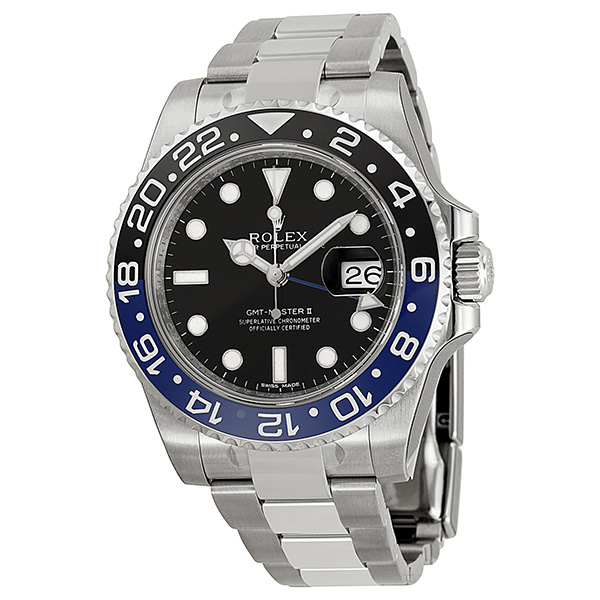 Replica Rolex GMT Master II Automatic Blue-Black Bezel Steel Watch