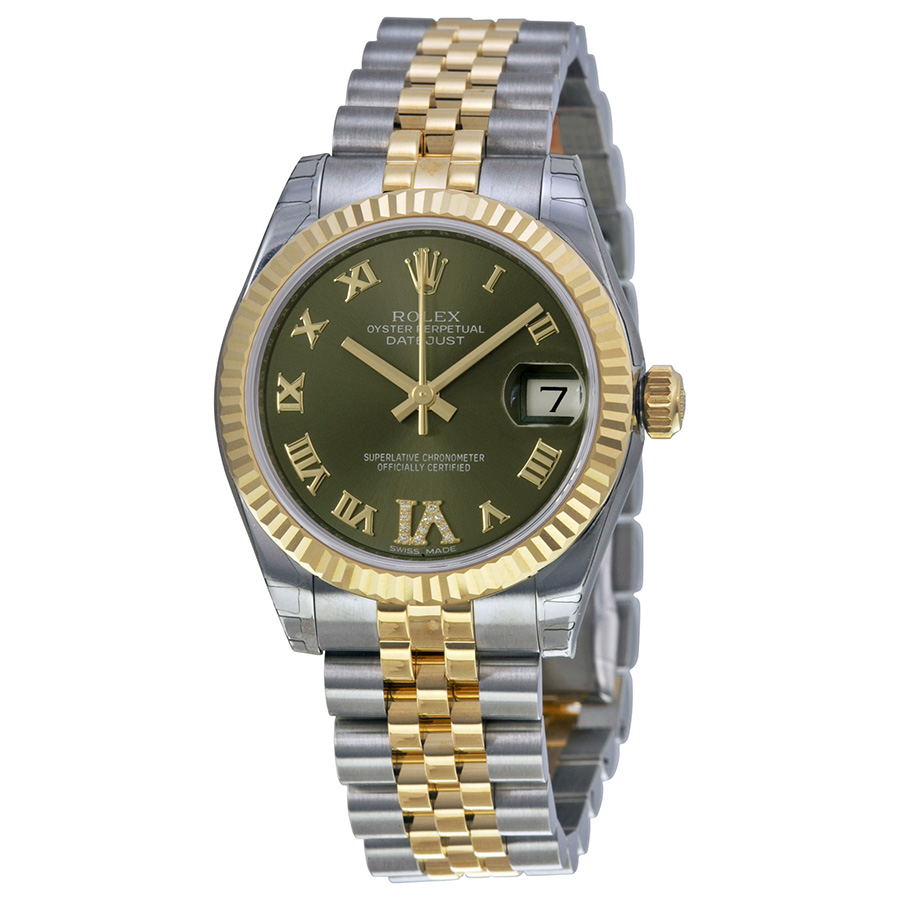 Rolex Datejust Ladies Steel & Rose Gold Diamond Dial Jubilee Watch