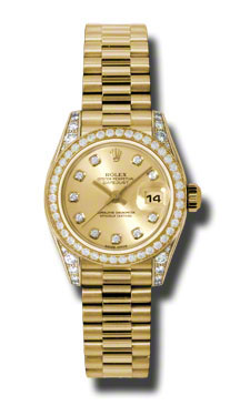 Rolex Datejust 179158CDP Classic Gold & Diamond Bracelet Automatic Watch
