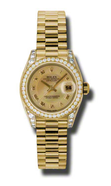 Omega Datejust Lady Replica 179158CMRP Automatic Swiss Quartz Elegant Gold Watch