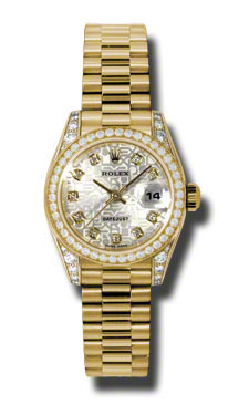 Rolex Datejust 179158SJDP Elegance - Swiss Clone - 28mm Gold & Diamond Watch