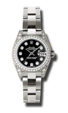 Classy Rolex Lady Datejust 179159BKDO Imitation 36mm Gold & Diamond Bezel Automatic Watch