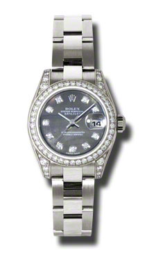 Rolex Datejust Ladies 28mm Diamond Bezel Mother of Pearl Dial Watch