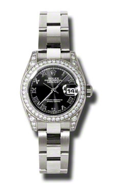 Black Lady Datejust Rolex Reps Automatic 179159BKRO Jewel Timepiece