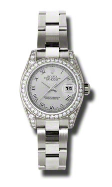 Rolex Lady Datejust Diamond 18K White Gold自动机械银色表盘手表