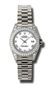 Rolex Datejust Ladies 26mm White Roman Dial Steel & Gold Watch