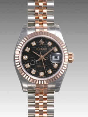Swiss-Equipped Rolex Datejust 179171BKJDJ Ladies Watch - Classic Black Dial and Stainless Steel