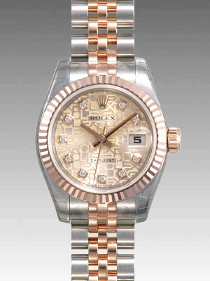 Rolex Lady Datejust 179171PJDJ Imitation Watch - 28mm Gold & Diamond Bezel, White Mother-of-Pearl Dial