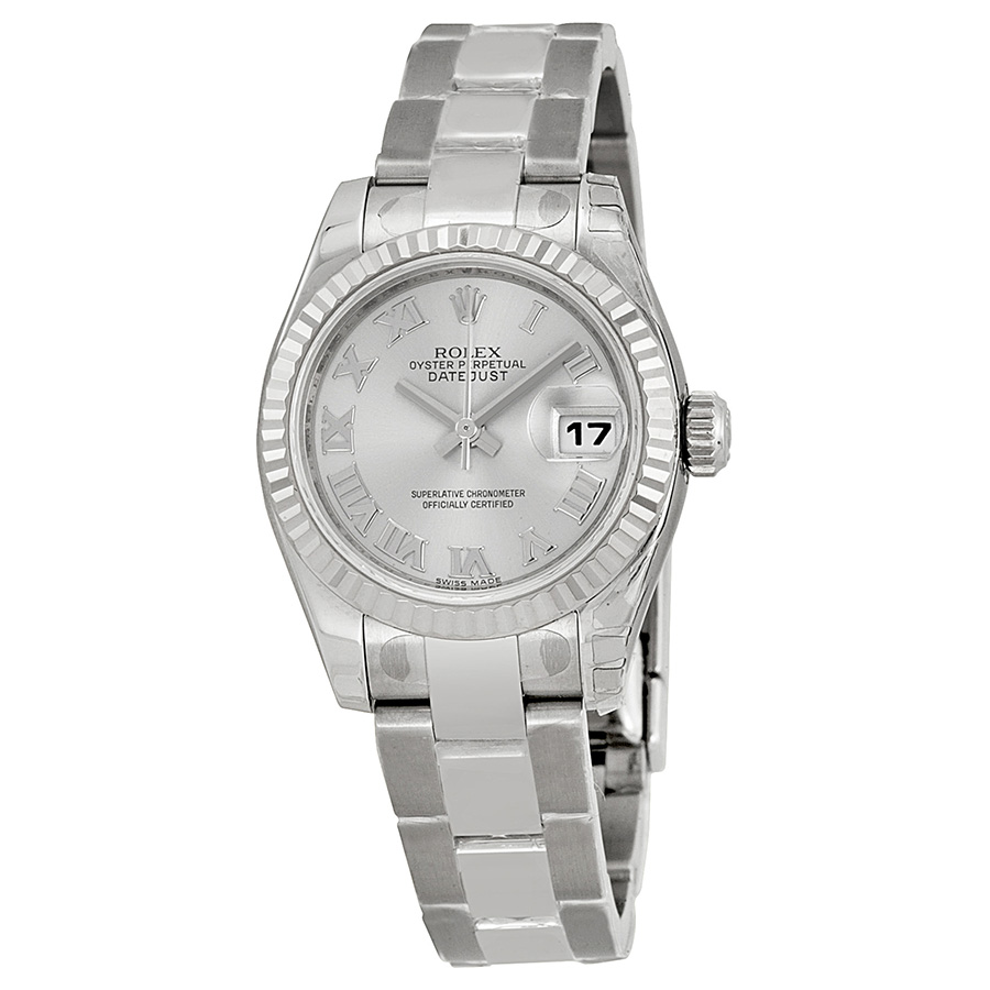 Stainless Steel Rolex Datejust 179174RRO Lady's Watch - Swiss Clone, 28mm, Silver Dial, Automatic, 30m Water Resistant